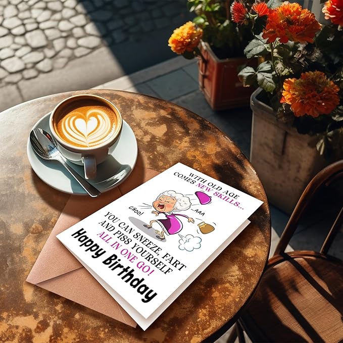Funny Birthday Card for Old Women, Ladies, Unisex-Adults, 50th, 60th, 70th Birthday, Greeting Card