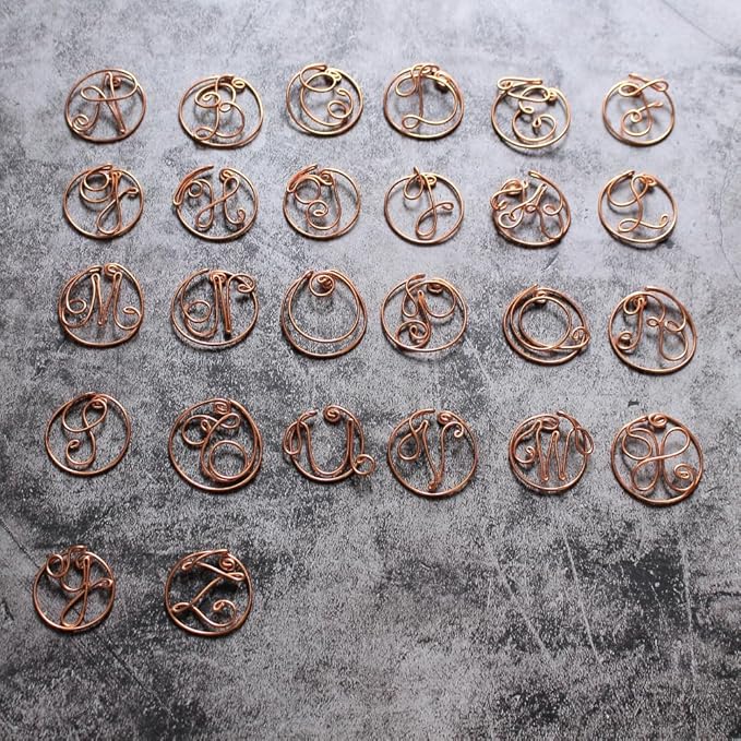 Personalized Initial Copper Bookmark, Set of 5, Handmade Copper Gift for Her, Him, Couple on Birthday, Wedding Anniversary, Alphabet Bookmark (S)