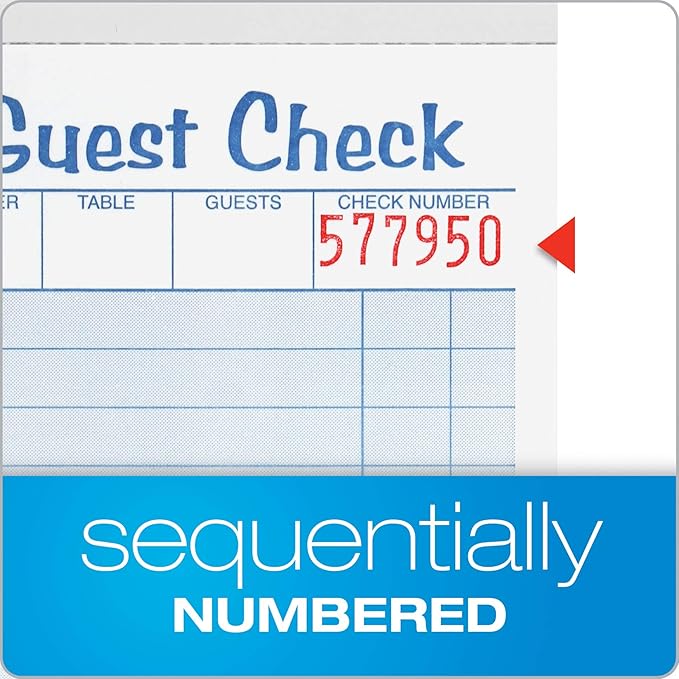 Adams Guest Check Pads, 2-Part, Carbonless, White/Canary, 3-3/8" x 6-3/8", 50 Sets per Pad, 10 Pack (104-50SW)