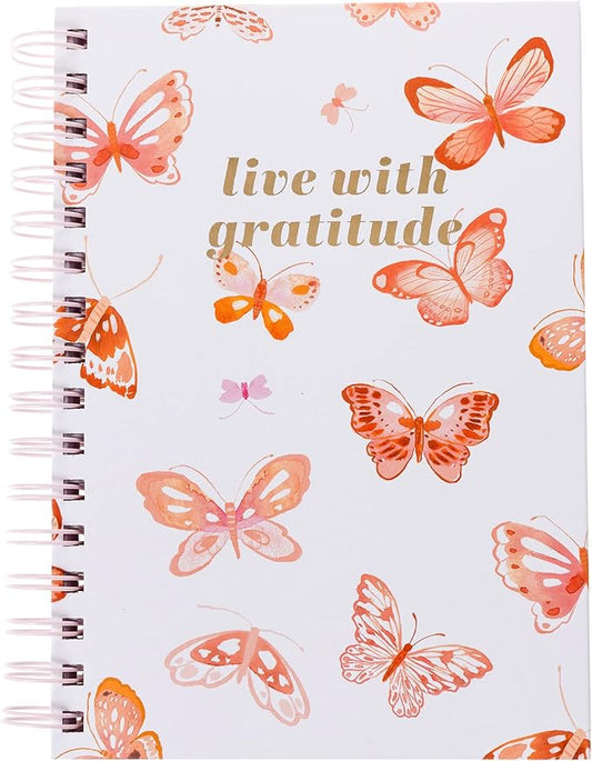 Graphique Hardbound Spiral Journal | Butterfly Design | Premium Paper | Notebook | Diary | Lists | Record Month and Date | Great Gift | 160 Ruled Pages | 6.25” x 8.25”