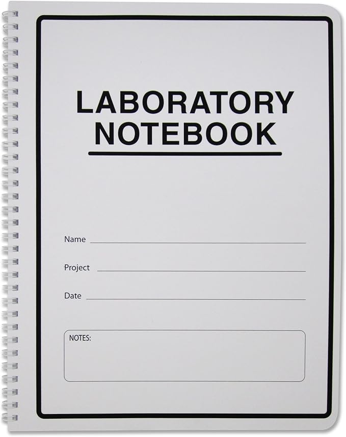 BookFactory Student Lab Notebook (Scientific Grid Format) - Standard No Carbon Copies 8.5" x 11", 200 Pages [Wire-O Bound] (LAB-200-WTG)