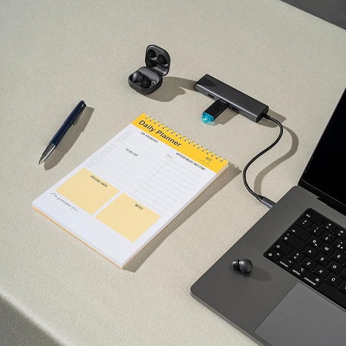 Daily Planner Notebook, To Do List Notepad, Spiral Notebook, Undated-52 Sheets-6.5" x 9.8" Checklist, Notebooks for Work, Personal Organizer Notepad, Daily Task Notebook (Yellow)