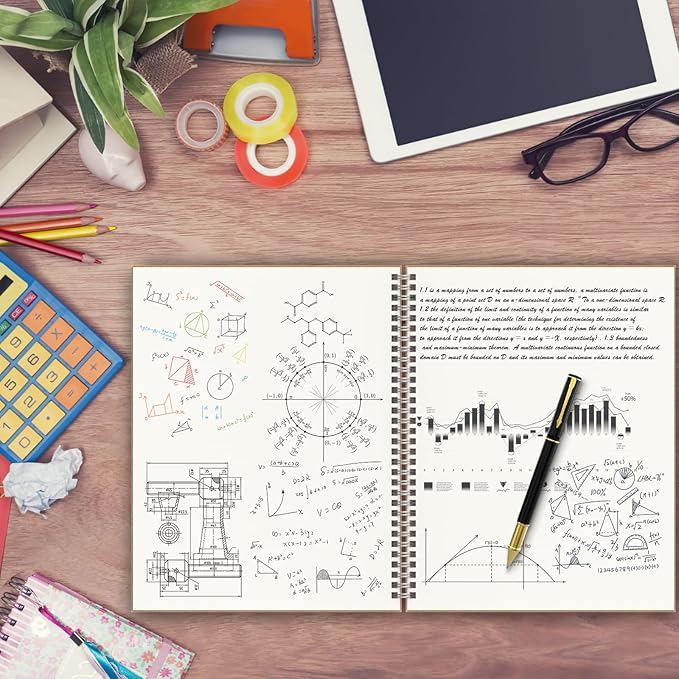 A4 Blank Journal Notebook, 2 Pack Large Spiral Sketchbook for Drawing, 200 Pages 100gsm Thick Unlined Blank Page Journal for Sketching Writing Taking Note and More - Kraft Brown Cover, 8.5" x 11"