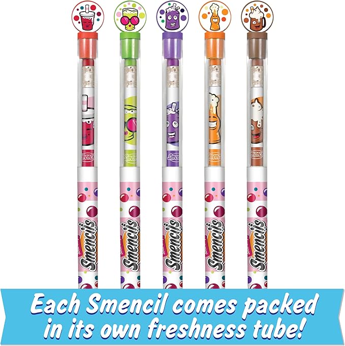 SODA Shop Smencils - Patented Gourmet Scented Pencils, 5 Count, Gifts for Kids, School Supplies, Classroom Rewards, Party Favors