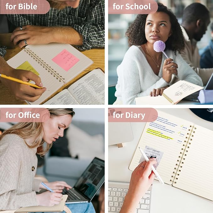 Spiral Notebook-6.10" x 8.19" Journal with Back Pockets and 192 Lined Pages,PU Leather Cover Business Journal, Twin-Wire Binding Notebook Perfect for Office & Home School Supplies