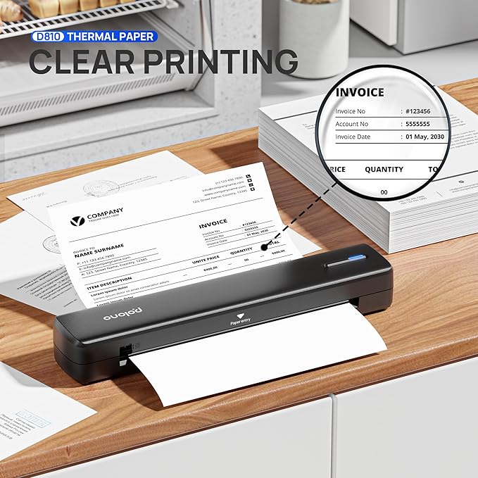 POLONO D810 Thermal Printer Paper 8.5 x 11 Inch, Advanced Thermal Printing, US Letter Size Thermal Paper Compatible with D810, Size 8.5" x 11", 1 Pack, 100 Sheets