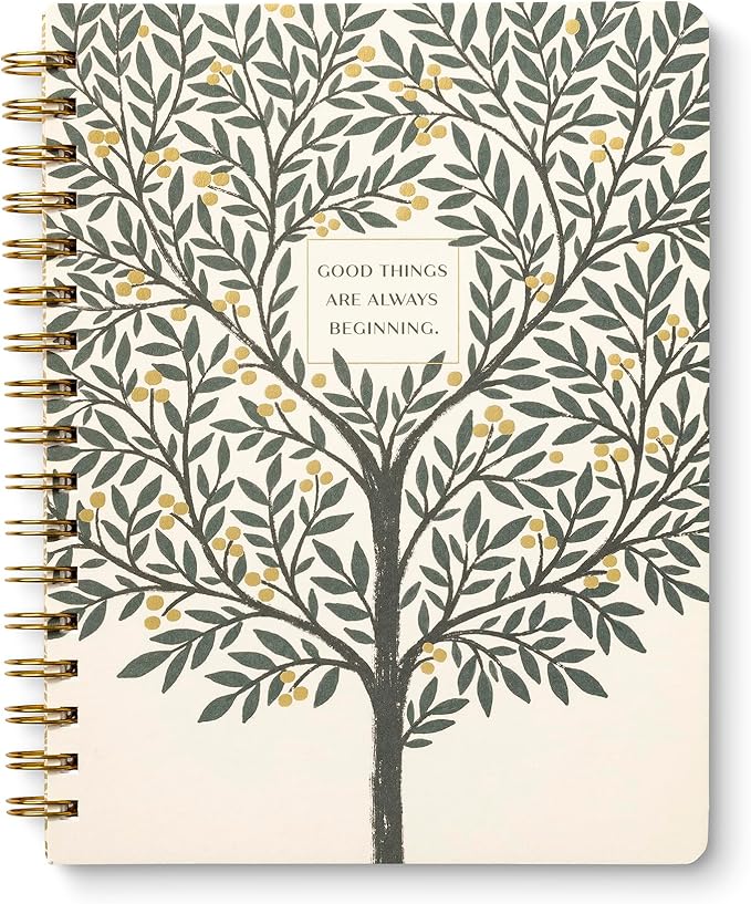 Compendium Spiral Notebook – Good Things Are Always Beginning – A Designer Spiral Notebook with 192 Lined Pages, College Ruled, 7.5”W x 9.25”H