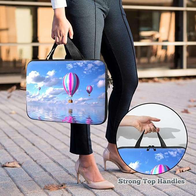 Laptop Sleeve Case Bag 13 inch, Hot Air Balloon Slim Carrying Case Durable Handbag Travel Laptop Bag for 13 inch MacBook Air M3/M2/Pro M2/ 13" iPad Pro/Air M4/M2 2024