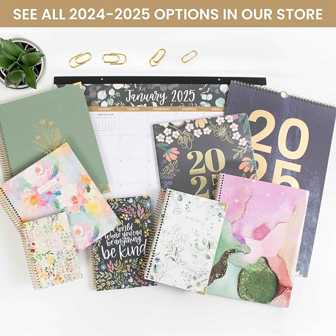 bloom daily planners HARDCOVER 2025 (8.5" x 11") Calendar Year Day Planner (January 2025 - December 2025) - Aesthetic Goal Organizer - Monthly & Weekly Inspirational Agenda Book - Iridescent Opal