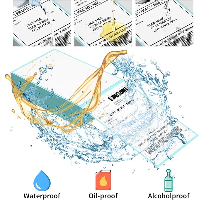 9527 Product Fanfold 4 x 6 Direct Thermal Labels with Blue Background Paper Perforated Shipping Labels for Thermal Printers, 100 Label per Stack, 1 Stack