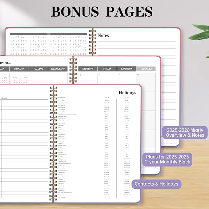 Monthly Planner 2025-2026, 2025 Calendar 24 Months Planner, JAN 2025 - DEC 2026, 8.5"x11", Personal Organizer with Monthly Goals, To-Do List, Habit Tracker, 24 Months for School Office Home Planning