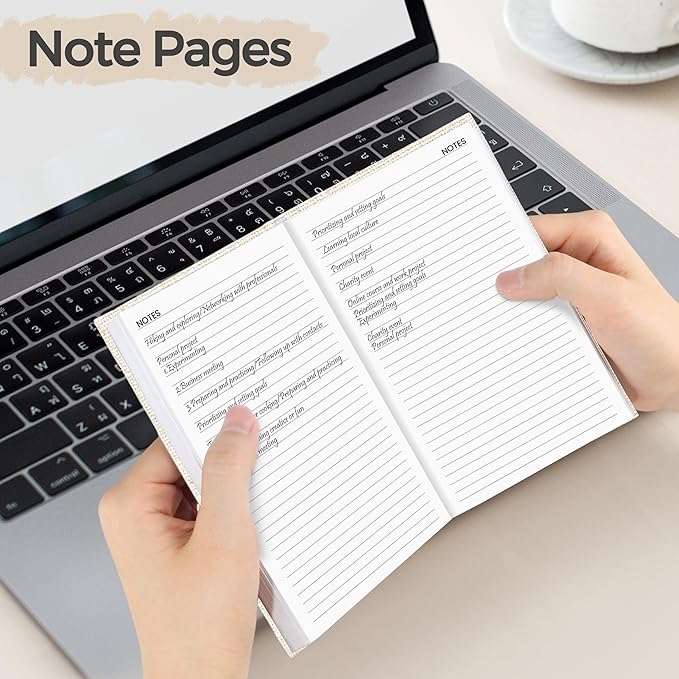 SUNEE 2025 Pocket Weekly Planner for Purse 3.5" x 6" - 12 Month (January 2025 - December 2025), Pocket Size Planner, Hardcover, Notes, Pocket, 100 GSM Paper, Beige