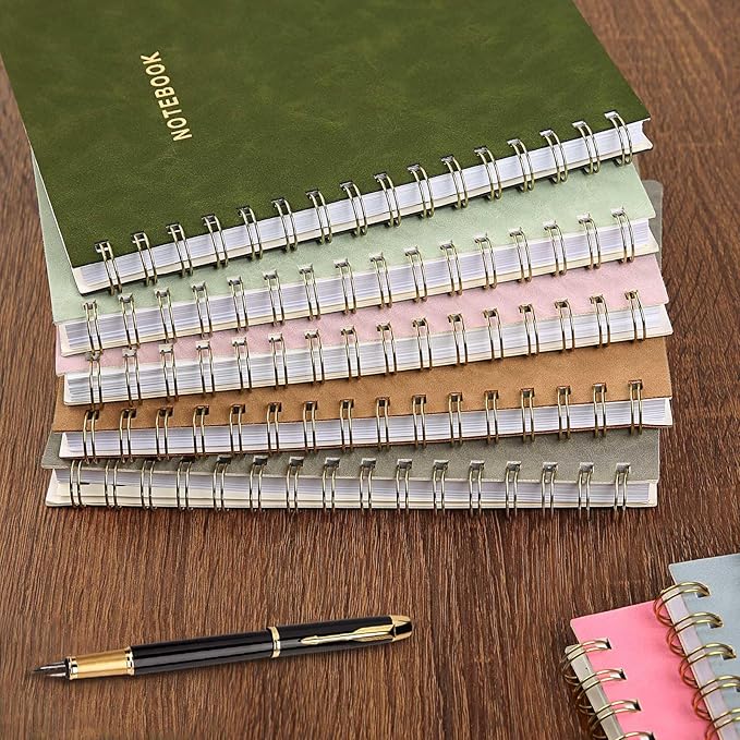 Spiral Notebook College Ruled Soft Cover Suede Aesthetic Note book 160 Pages 8.5" x 6.34" For Work Note taking,Journals For Writing School Office With Double-Sided Pocket,100GSM Thick Paper