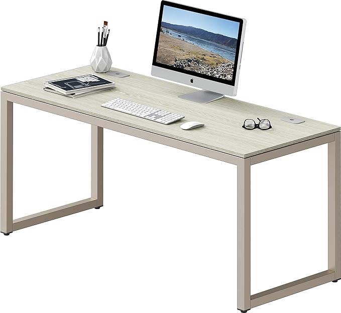 SHW 55-Inch Commercial-Grade Office Computer Desk, Maple