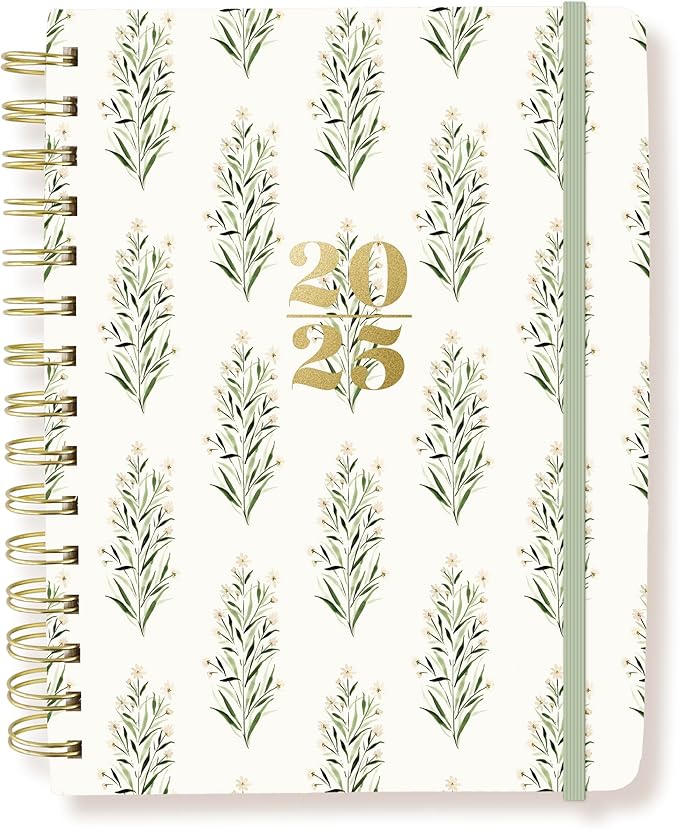 18 Month Hardbound Spiral Planner by Graphique, Jul. 2024 – Dec. 2025 Calendar, Weekly and Monthly Spreads, Page Tabs, Reminder Stickers, 6” x 8”