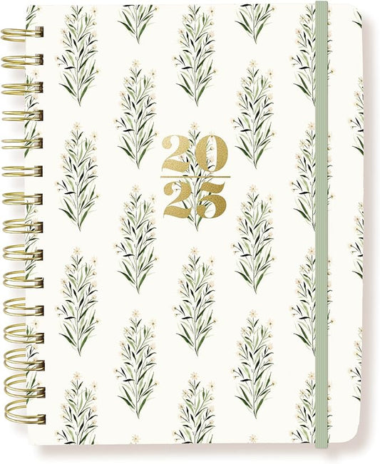 18 Month Hardbound Spiral Planner by Graphique, Jul. 2024 – Dec. 2025 Calendar, Weekly and Monthly Spreads, Page Tabs, Reminder Stickers, 6” x 8”