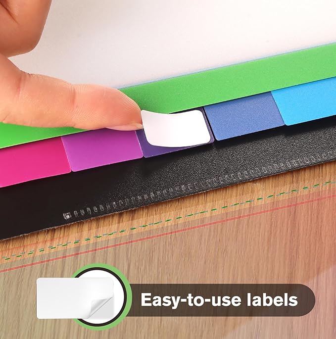 HABGP 3 Ring Binder Dividers, 12-Tab Plastic Clear Binder Dividers, Multicolor Monthly Dividers, Letter Size File Organizer 3 Hole Punch, 1 Set 12 Pcs Write On Tabs for Notebook