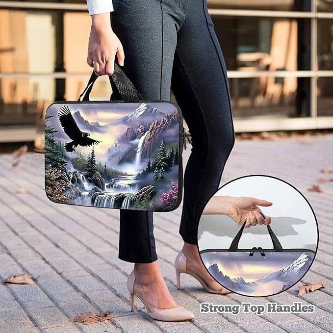 Laptop Sleeve Case Bag 15 inch, Eagle Landscapes Slim Carrying Case Durable Handbag Travel Laptop Bag for 15 inch MacBook Air M3/M2/15 Pro/Surface Laptop 7/6/5/4/3/ Dell XPS 15 Plus