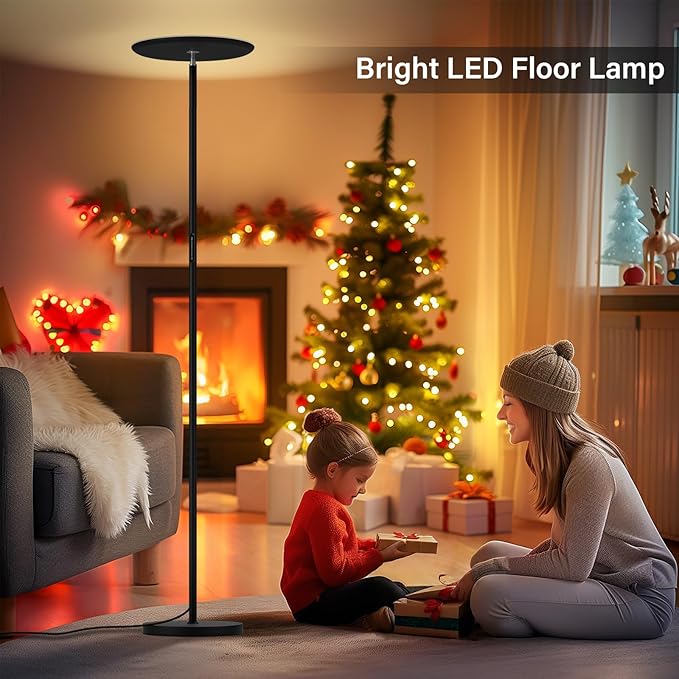 LED Floor Lamp with Remote, 36W/3000-5000K,Touch Control, Fully Dimmable, Adjustable Brightness, 69 in, Black(Remote is Packaged in The Base)