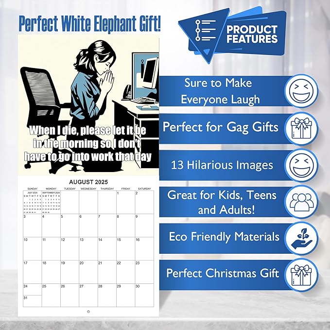 2025 Demotivational Calendar - Meme Edition of The Disgruntled Employee's Guide to the Daily Grind Monthly Wall Calendar | 12 x 24 | Funny Work Calendar