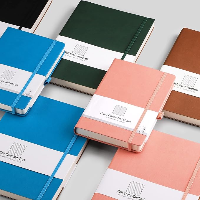 AHGXG Lined Journal Notebook - Thick Journal 320 Pages, A4 Large Notebook College Ruled, 8.5''×11'', 100gsm Thick Paper, Leather Softcover Notebook for Work School - Blue