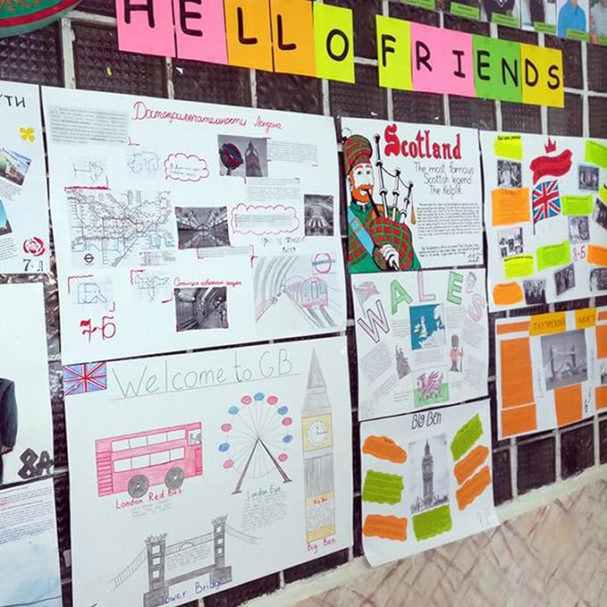 100PCS White 22"X28" Poster Board School and Craft Supplies,Super Value Poster Boards,Project Presentation Drawin