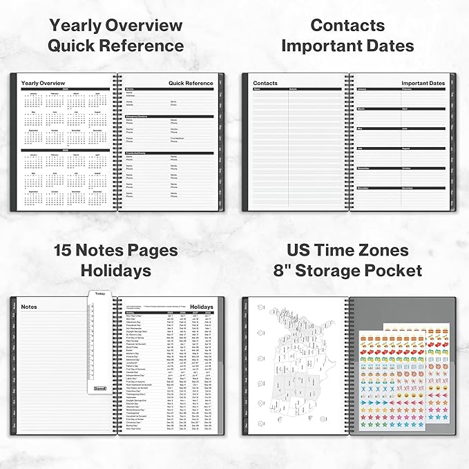 Dunwell 2025 Planner Weekly Monthly, 8.5x11 (Gray), Jan 2025 to Dec 2025 Large Yearly Planner Book with Monthly Tabs, Daily Calendar Agenda 8.5 x 11