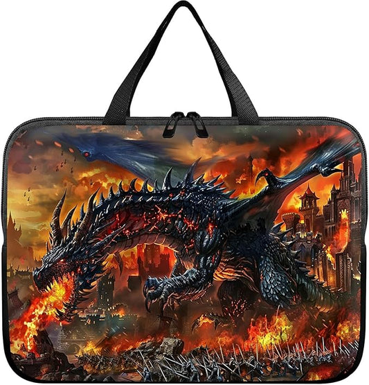 Laptop Sleeve Case Bag 15 inch, Fire Fierce Dragon Slim Carrying Case Durable Handbag Travel Laptop Bag for 15 inch MacBook Air M3/M2/15 Pro/Surface Laptop 7/6/5/4/3/ Dell XPS 15 Plus