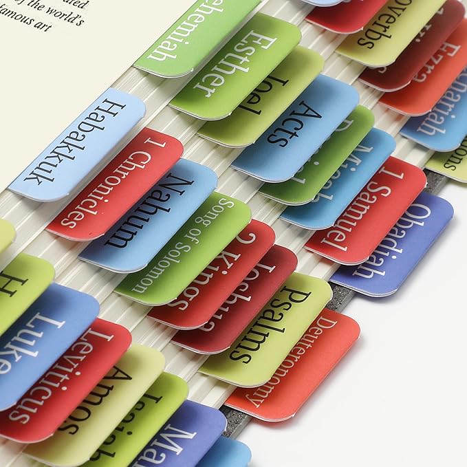 Mr. Pen- Bible Tabs, 75 Tabs, Rainbow Theme, Laminated Bible Tabs for Women and Men, Bible Tabs for Study Bible, Bible Index Tabs, Bible Book Tabs, Bible Labels Tabs, Mr Pen Bible Tabs