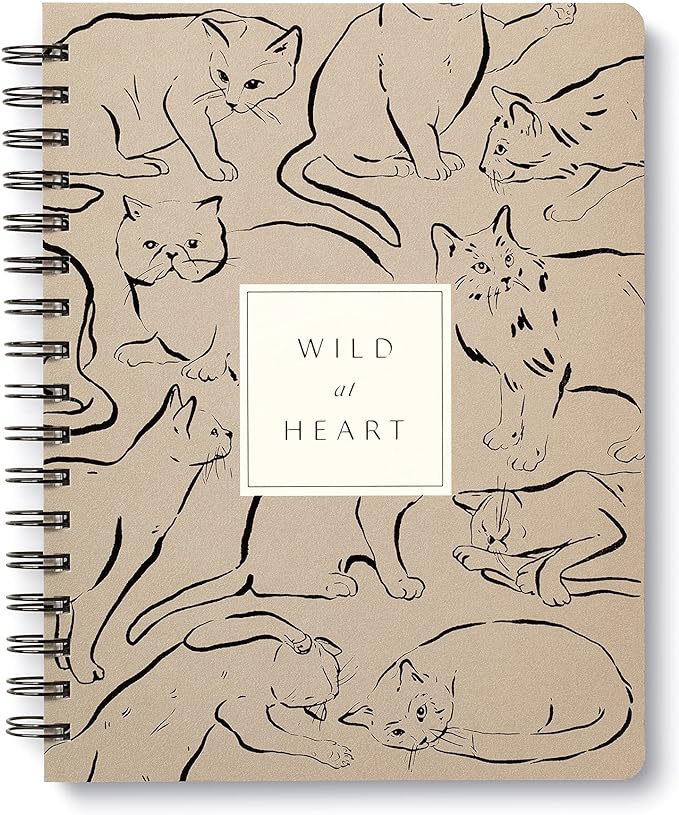 Compendium Spiral Notebook - Wild at Heart — A Designer Spiral Notebook with 192 Lined Pages, College Ruled, 7.5”W x 9.25”H