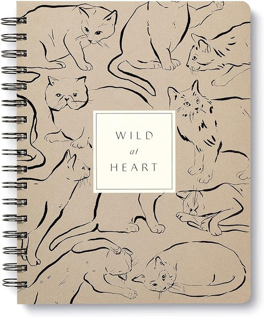 Compendium Spiral Notebook - Wild at Heart — A Designer Spiral Notebook with 192 Lined Pages, College Ruled, 7.5”W x 9.25”H