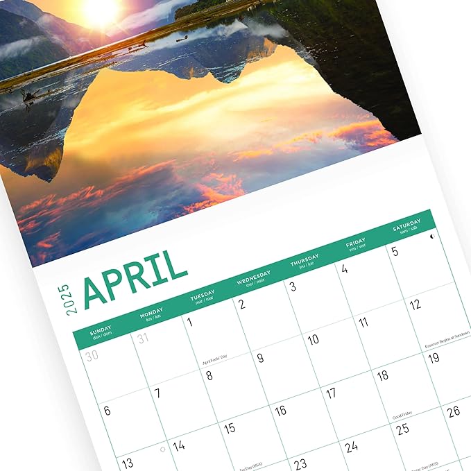 2025 National Parks Monthly Wall Calendar by Bright Day, Includes Over 300 Stickers, 12 x 12 Inch