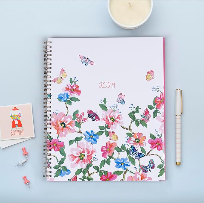 Blue Sky 2024 Weekly and Monthly Planner, January - December, 8.5" x 11", Frosted Cover, Wirebound, Fly By (140195-24)