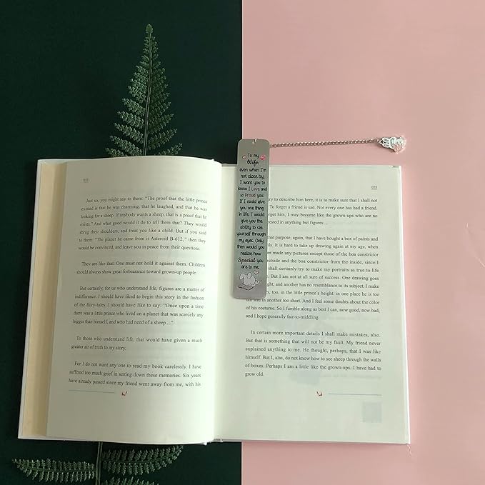 Wife Bookmarks Birthday Gift Woman Christmas Encourage Bookmark Valentines Day Distance Miss You Cute Rabbit Present Appreciate Wedding Anniversary Love Reminder Keepsakes I Love Proud of You for Her