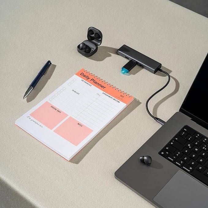 Daily Planner Notebook, To Do List Notepad, Spiral Notebook, Undated-52 Sheets-6.5" x 9.8" Checklist, Notebooks for Work, Personal Organizer Notepad, Daily Task Notebook (Orange)