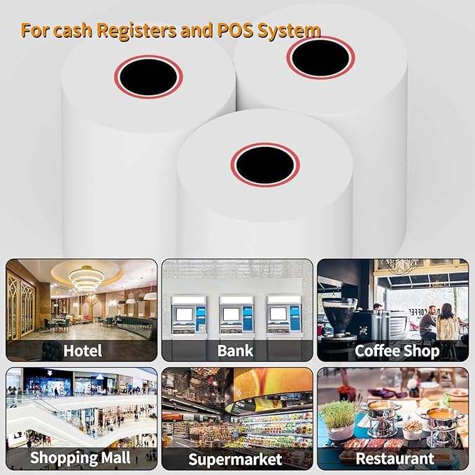 2 1/4'' x 85' Thermal Receipt Paper, 100 Rolls