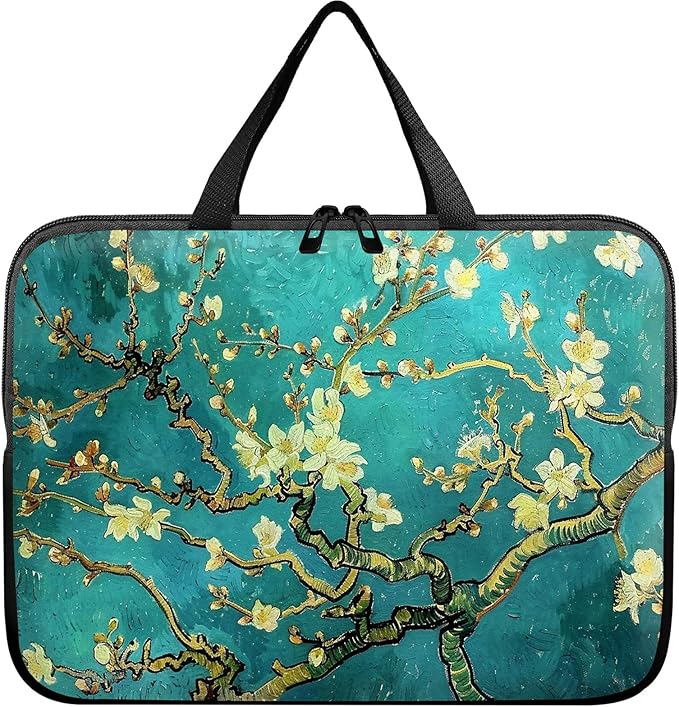 Laptop Sleeve Case Bag 15 inch, Art Plum Blossom Slim Carrying Case Durable Handbag Travel Laptop Bag for 15 inch MacBook Air M3/M2/15 Pro/Surface Laptop 7/6/5/4/3/ Dell XPS 15 Plus