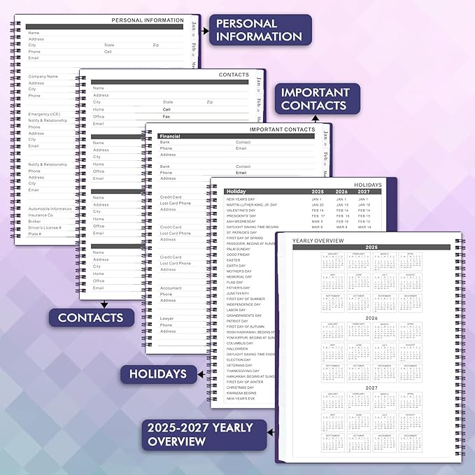 2025 Monthly Planner - Monthly Planner/Calendar 2025, JAN. 2025 - DEC. 2025, 9'' x 11'', 12-Months Planner with Monthly Tabs - Purple