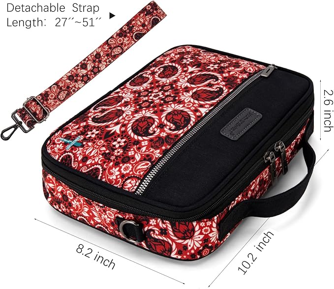 Montana West Bible Book Covers for Women Canves Bible Cases with Zippered Pocket Bible Bags Handheld Crossbody Church Bible Study Supplie