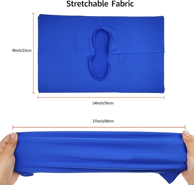 Dark Blue Stretchable Jumbo Book Covers, Washable Reusable Book Protector fits Hardcover Textbooks up to 9" x 12" Office Supply with Free Sticker Labels (1 Pack, Dark Blue)