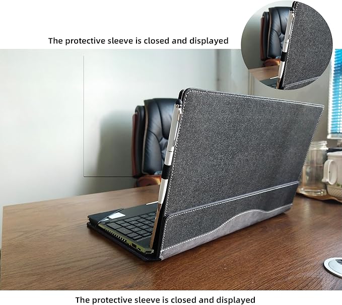 Laptop Cover for MSI Summit E13 Flip Evo Professional Laptop A11MT-022 /Summit E13 Flip Evo A12M / E13 FlipEvo A13MT 13" PU Leather Inside Pocket Cover (Gray)