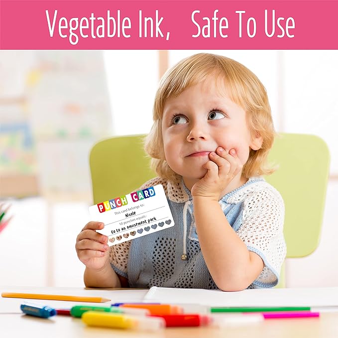 102 PCS Punch Cards, Heart Shaped Incentive Reward Cards Business Size Student Award Cards Boost Creativity & Skills Development for Business, Classroom, Kids Behavior, Students, Teachers, 3.5” x 2”