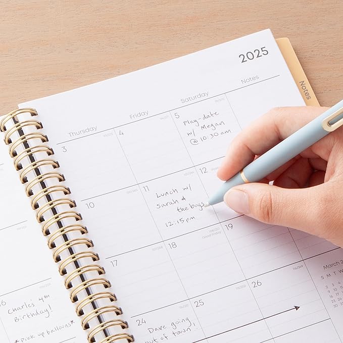 Blue Sky 2025 Weekly and Monthly Planner Calendar, January 2025 - December 2025, 5.875” x 8.625”, Wirebound, Flexible Frosted Cover, Laminated Tabs, Storage Pocket, Monroe Dark (Monroe Dark- 2025, 5.875" x 8.625")