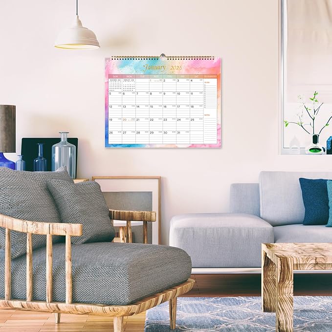 Lbylyhxc 2025 Calendar -12 Monthly Wall Calendar 2025 from Jan 2025 to Dec 2025, 14.8 x 11.5 Inches.Thick Paper with Julian Dates Large Wall calendar 2025 for New Year Presents (Large Colorful)