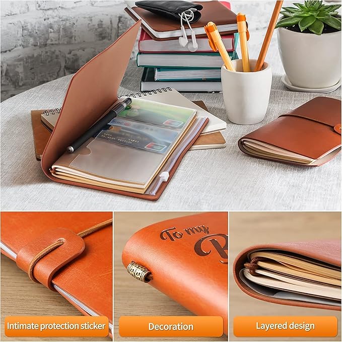 Granddaughter Birthday Gifts from Grandma Grandpa, GIFTRRY To My Granddaughter Leather Journal, 140 Page Refillable Journal, Unique Christmas Birthday Gifts for Granddaughter from Grandparents