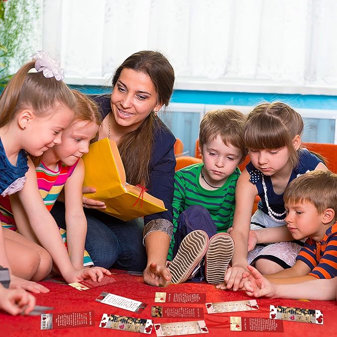 60 Pcs Love Never Fails Bookmark Valentine's Day Bookmarks Red Heart Valentines Day Exchange Gifts for Valentine's Party Favors