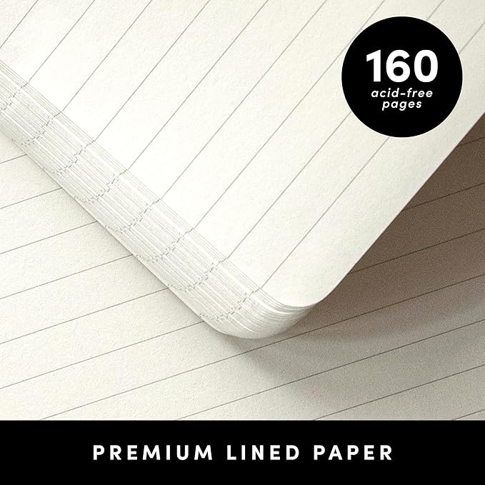 PAPERAGE Lined Spiral Journal Notebook, (Kraft), 160 Pages, Medium 5.5 inches x 8 inches - 100 GSM Thick Paper, Hardcover, Double-Wire Spiral Journal & Notebook