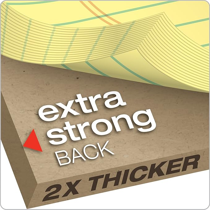 TOPS 8.5 x 11 Legal Pads, 6 Pack, Premium Docket Gold Brand, Narrow Ruled, Thick Yellow Paper, Sturdy Back, 50 Sheets, Made in USA (63941)