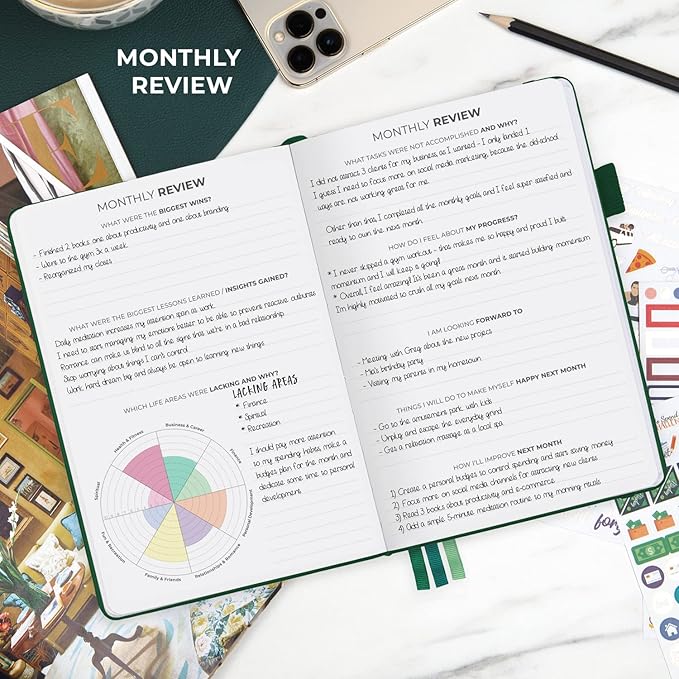 Clever Fox Dated Planner Premium Edition – 2025-2026 Weekly Planner for Planning, Goal Setting & Time Management – Planner Notebook with Habit Tracker & to-do List – A5 Size (Forest Green)