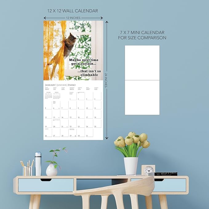Graphique 2025 Nuthin' But Trouble Wall Calendar | 12” x 12” | Thick Paper | Home & Office Organizer | Large Monthly Grid | 3 Languages & Marked Holidays | 4 Month Preview Page for 2026